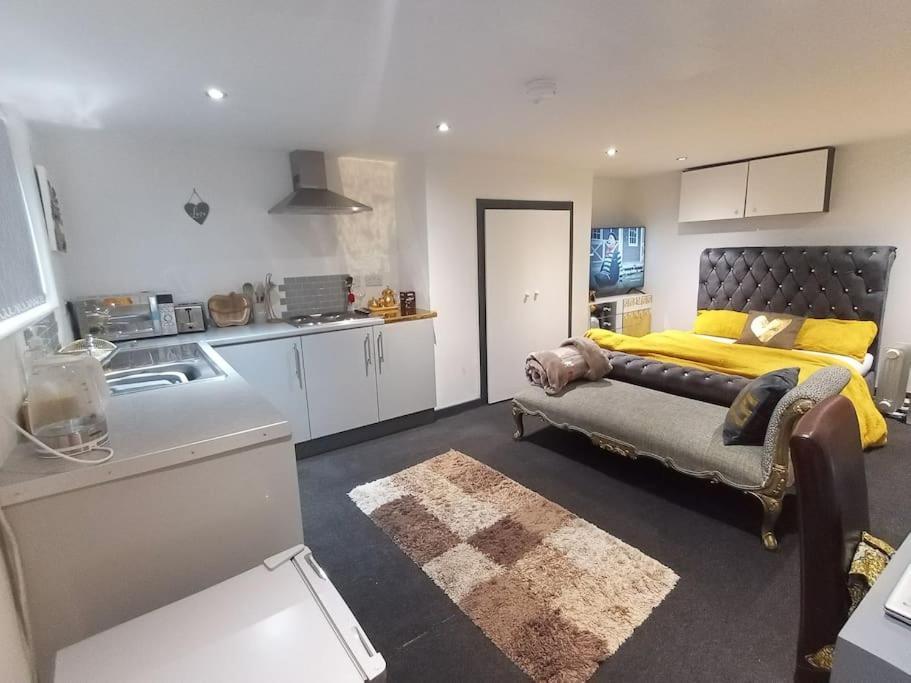 A Cosy Deluxe Size Studio With Queen Size And Sofa Bed Leilighet Leeds  Eksteriør bilde